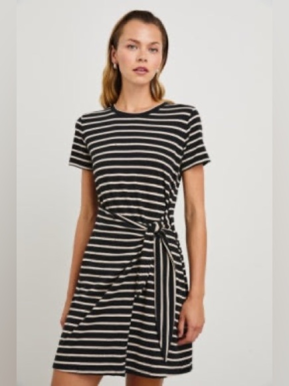 Rails Edie Dress Black Ivory Stripe S